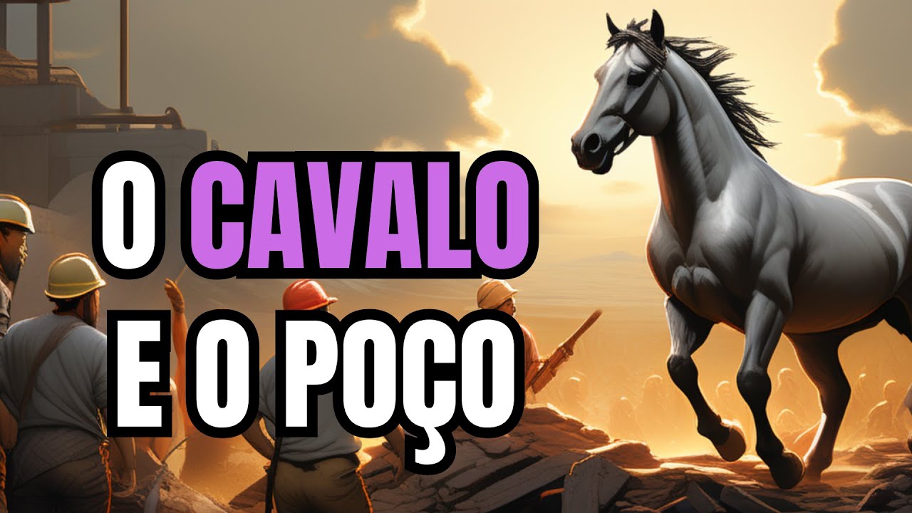 Imagem de um cavalo e um poço